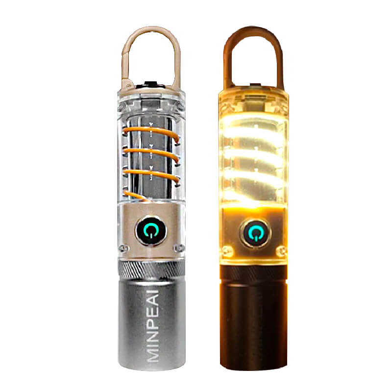 【LED復古燈條露營燈USB手電筒】伸縮調焦 防水 耐摔 手電筒 露營燈 USB充電 白光 黃光 LED