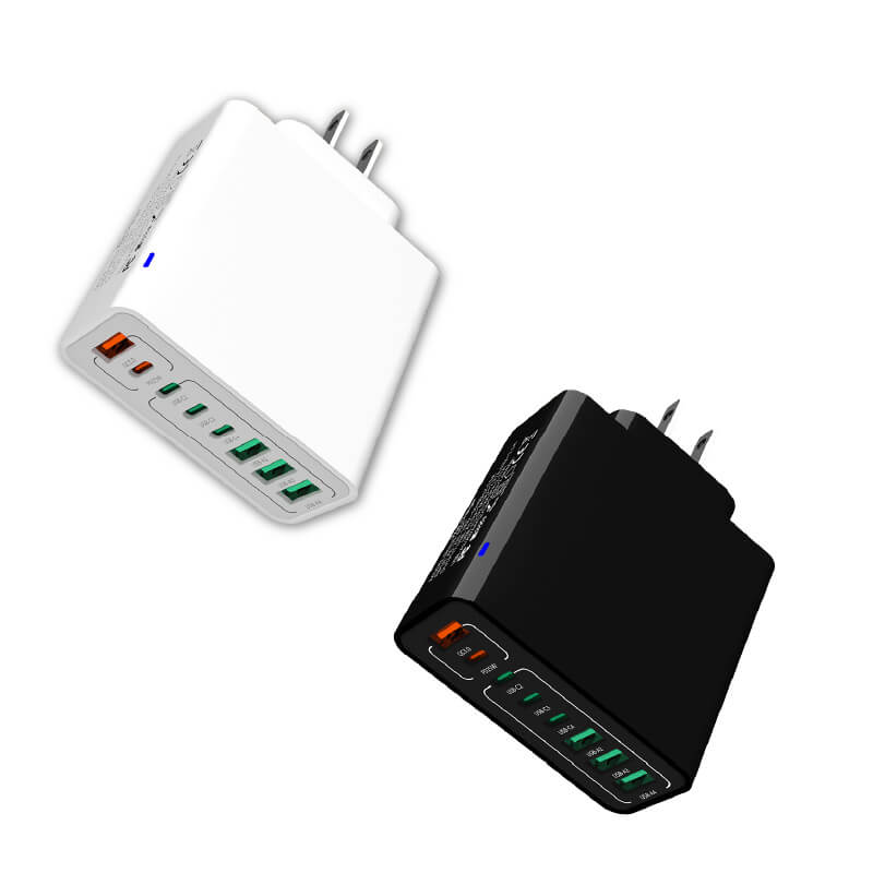 【120W PD+QC快速八孔充電器】多孔充電頭