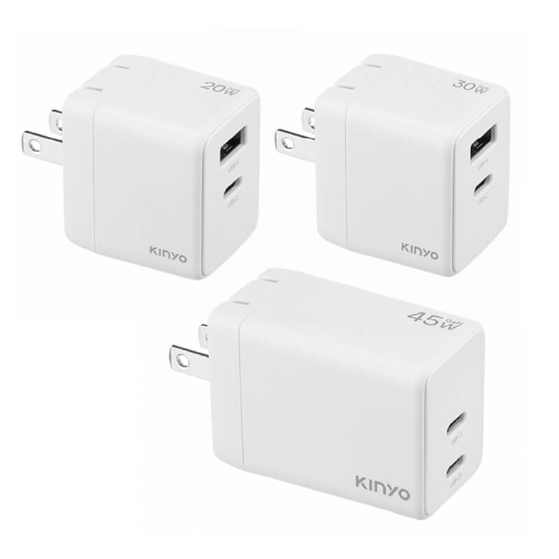 【KINYO GaN氮化鎵PD3.0+QC充電器】快充 國際電壓 氮化鎵充電器 USB 充電器 GaN