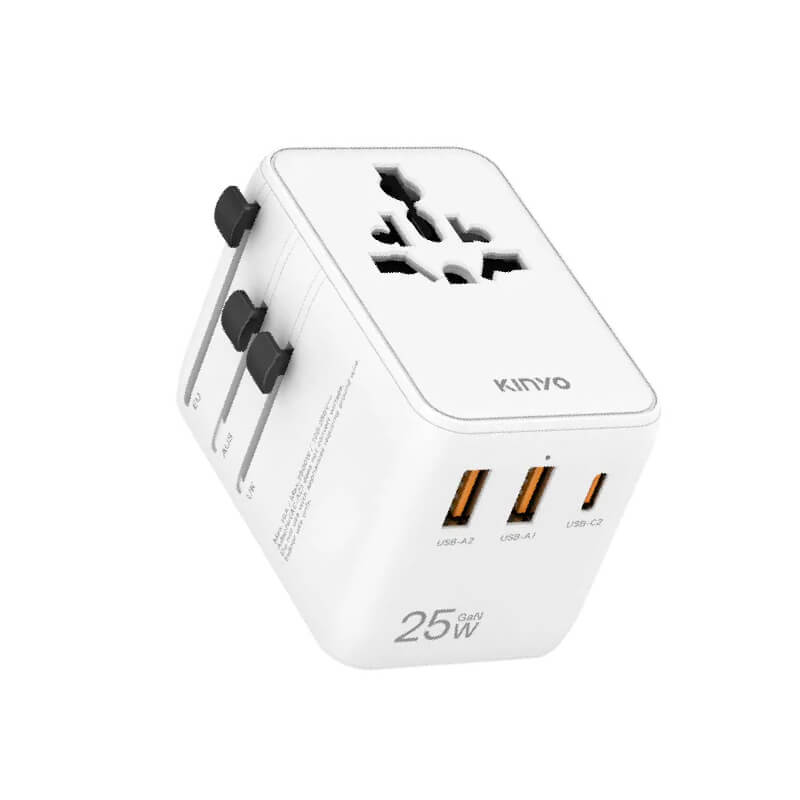 【KINYO 快充25W萬國轉接頭】旅遊插頭 萬用充電器 出國旅遊 轉接插頭 USB 澳規 英規 歐規
