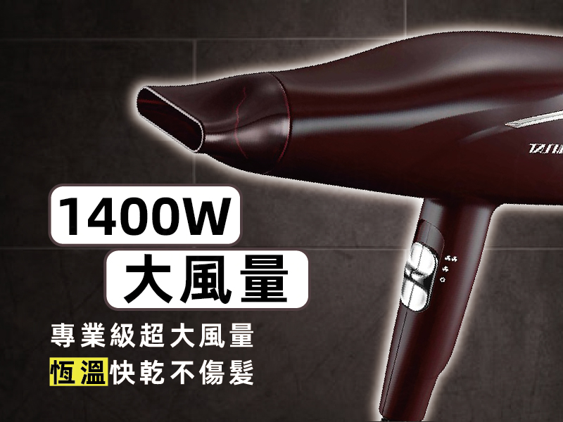 【達新牌 1400W專業速乾吹風機】Ag+銀離子抗菌 恆溫護髮 低電磁波 超速乾 6段雙開關 大瓦數