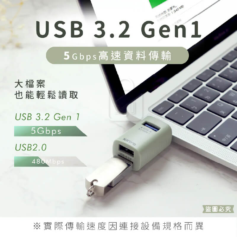 【KINYO TypeC迷你3孔集線器】