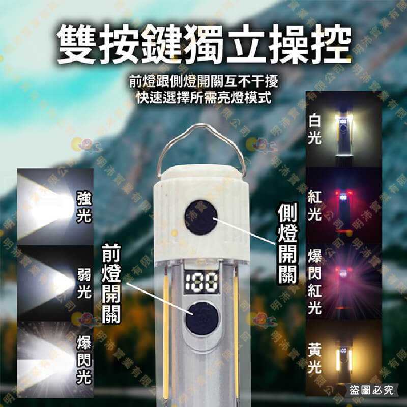 【明沛 15W充電式LED手電筒】手電筒 電量顯示 USB充電 充電手電筒 伸縮調焦 閃紅光 黃光白光