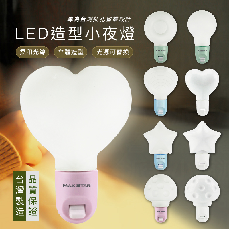 台灣製MIT【太星電工 立體造型小夜燈】專為台灣插座設計 手動 夜燈 造型小夜燈 小夜燈 立體造型