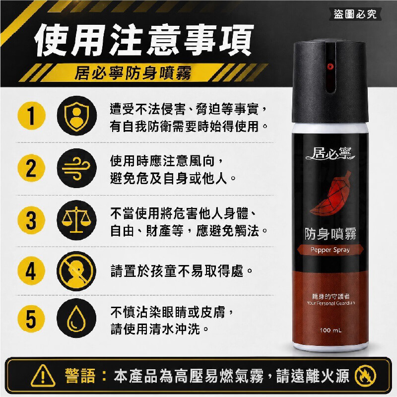 台灣製造【居必寧 防身噴霧】防身 辣椒水 防狼噴霧 防身用品 辣椒噴霧