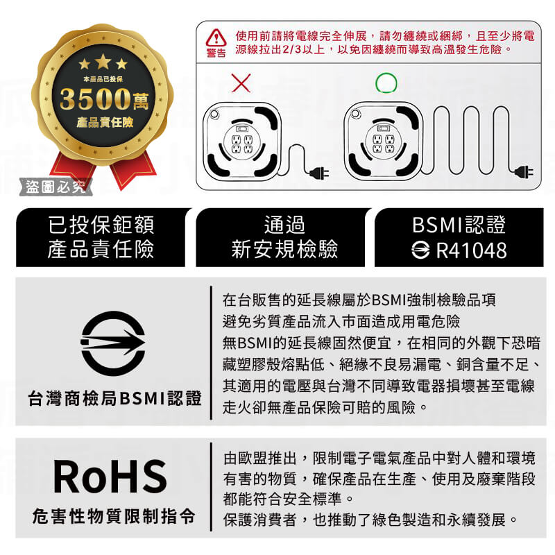 【太星電工 蓋安全輪座延長線】防雷擊突波 過載斷電 防塵蓋 輪座 延長線 加粗動力線 露營延長線