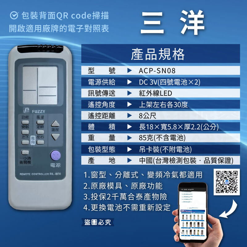 【萬用/專用原廠模具冷氣遙控器】高開機率 簡單設定 窗型 分離式 變頻均適用 冷氣遙控器